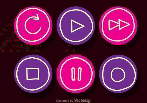 Media Player Pink And Purple Button vector