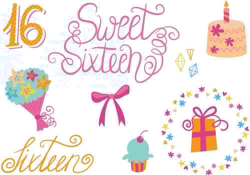 Free Sweet 16 Vectors