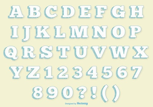 Retro Alphabet Set vector