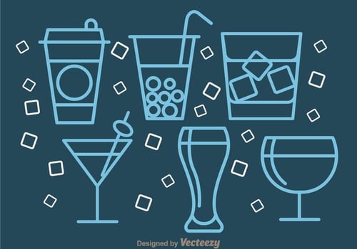 Drinks Outline Icons vector
