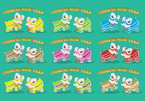 Chinese Lions vector
