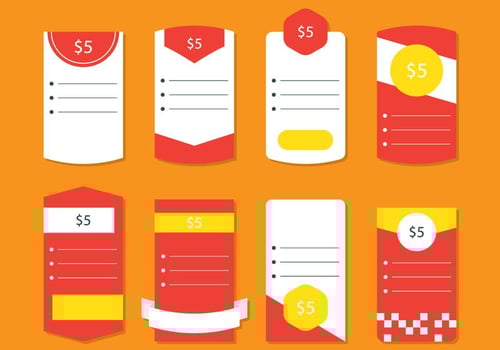 Red Pricing Table vector