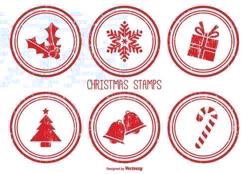 Distressed Christmas Stamps vector