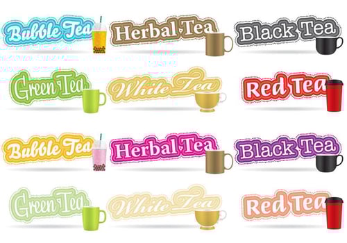 Tea Titles vector