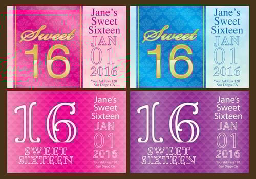 Sweet 16 Flyers vector