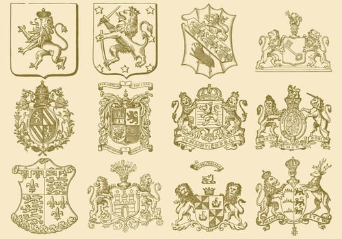 Old Style Rampant Lions vector