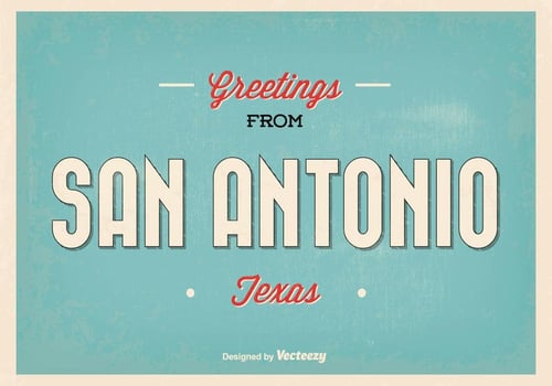 Retro San Antonio Greeting Illustration vector