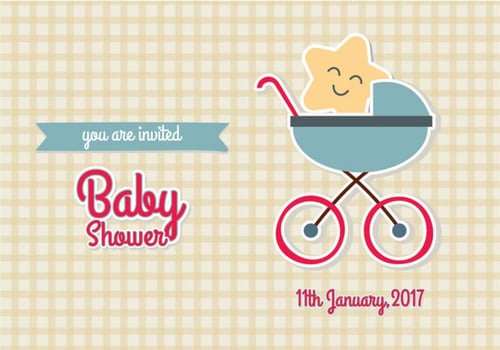 Baby Shower Invitation Vector Illustration EPS10