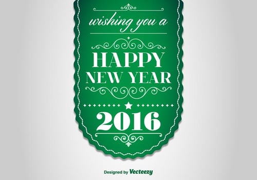Happy New Year 2016 Label vector