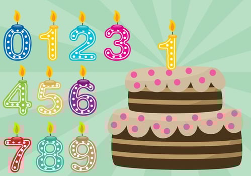 Birthday Cake With Numbers vector