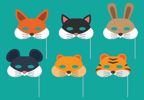 Animal Purim Mask vector