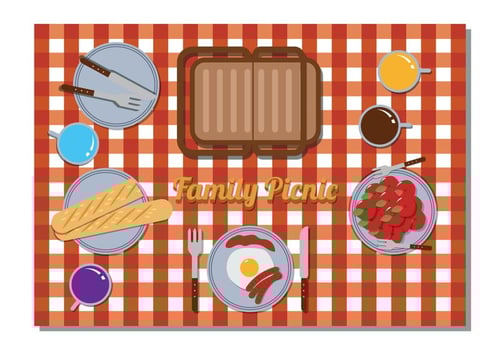 Family Picnic Vector