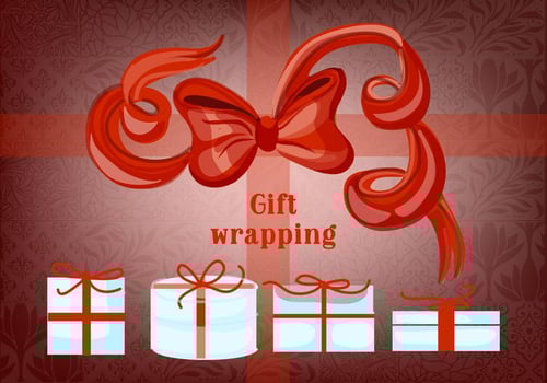 Gift Boxes with Bows and Ribbons Vector