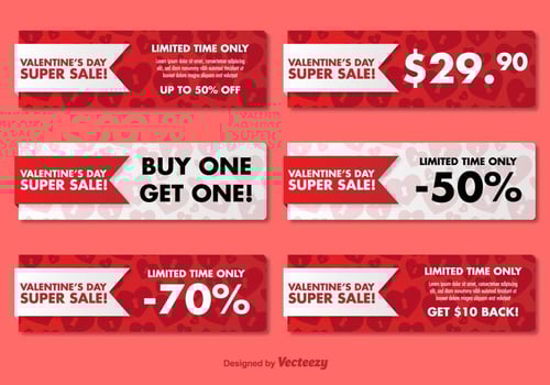 Valentine's Day Sale Banners vector