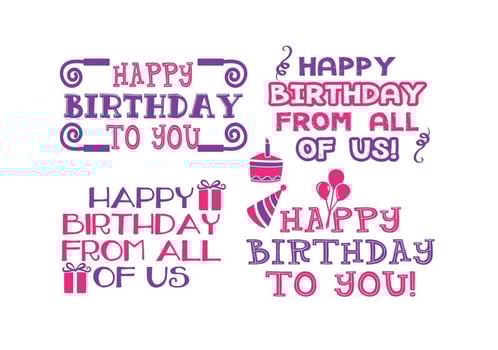 Cute Birthday Label Set vector