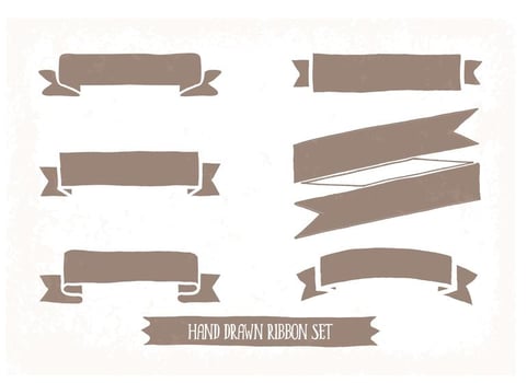 Hand Drawn Style Ribbon Set vector