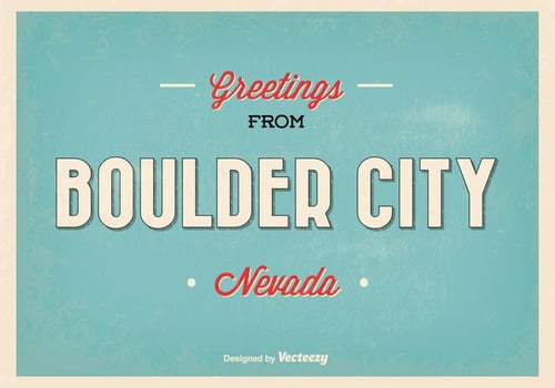 Retro Style Boulder City Greeting Illustration vector