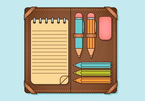Pencil Case Elements Set vector