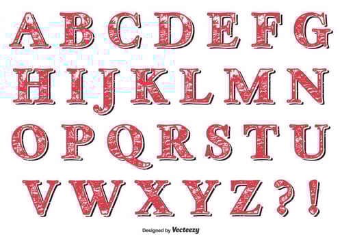 Retro Grunge Alphabet Set vector