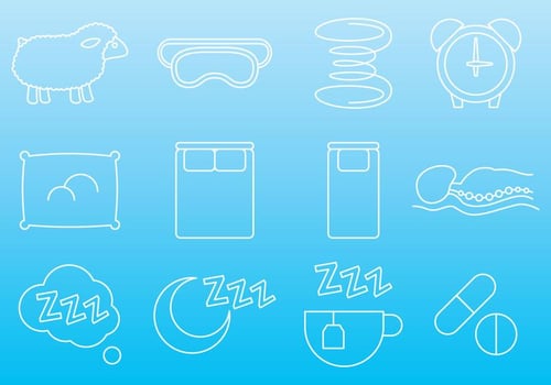 Mattress And Sleep Icons vector