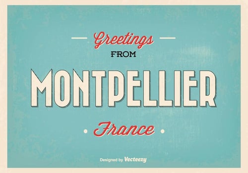 Montpellier France Greeting Illustration vector