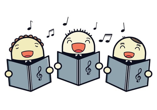 Free Choir Kids Vector Illustration