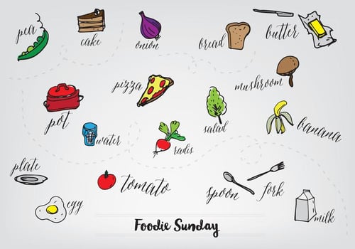 Free Hand Drawn Food Collection Vector Background