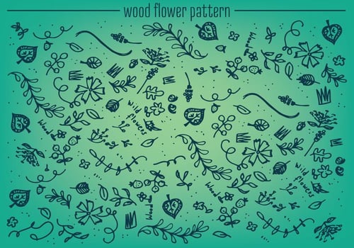Free Wood Flower Pattern Vector Background