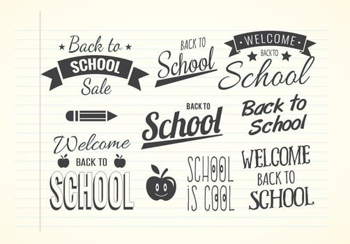 Cool Back To School Label Set vector