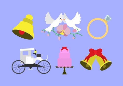 Vector Elements of Wedding Day