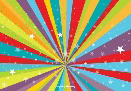 Colorful Burst Background with Stars vector