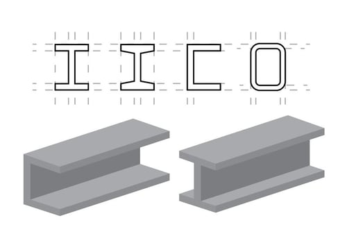 Vector Illustration of Steel Beams