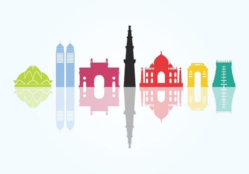Indian City Monuments vector