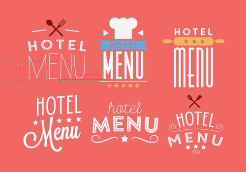 Vector Set of Hotel Menu