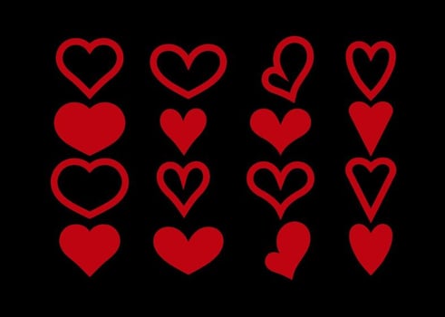 Red heart shapes vector