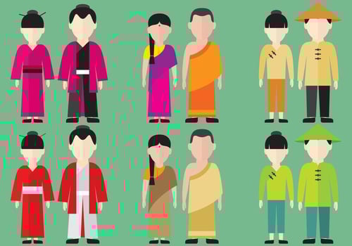 Asian Characters vector