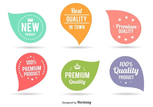 Cute Best Quality Labels vector