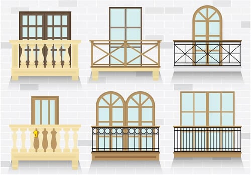 Colorful Balcony Vectors