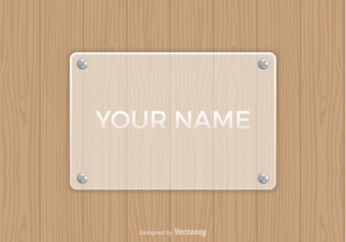 Free Vector Frosted Glass Name Plate