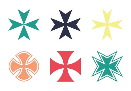 Maltese and Iron Cross Vector Set
