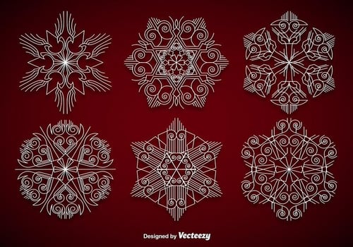 White elegant snowflakes vector