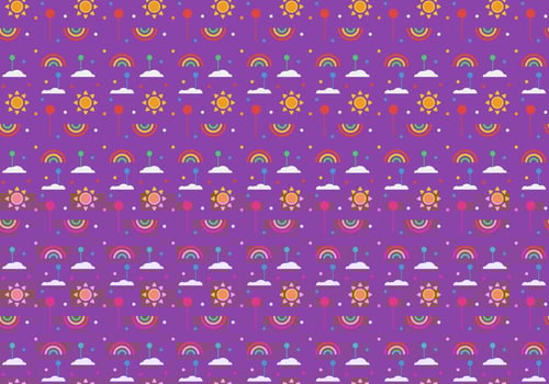 Free Balloons and Rainbow Pattern Vector