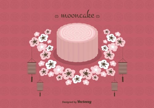 Mooncake Vector Background