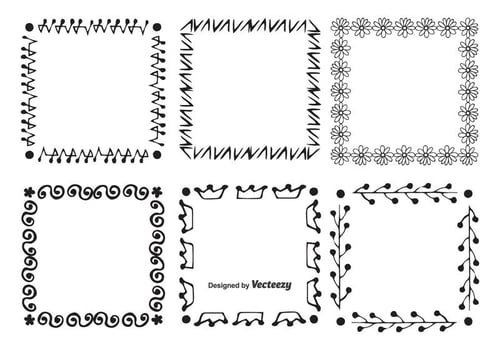 Hand Drawn Style Frame Set vector