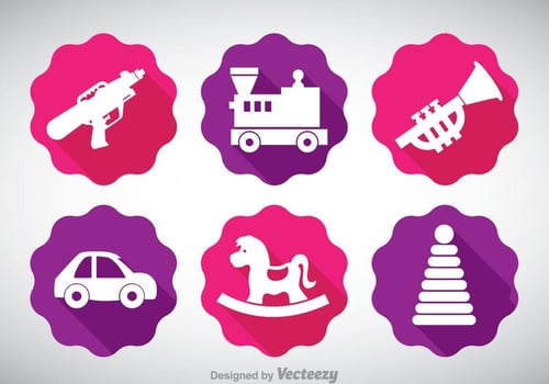 Vector Children Toys Icons