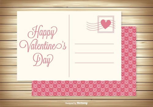 Cute Valentine's Day Post Card vector
