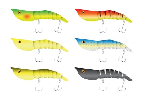 Shrimp Fishing Lure Vectors