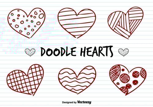 Love Hearts Doodle Vectors