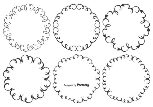 Cute Doodle Frames Set vector