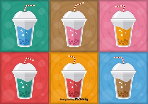 Colorful Bubble Tea Vectors